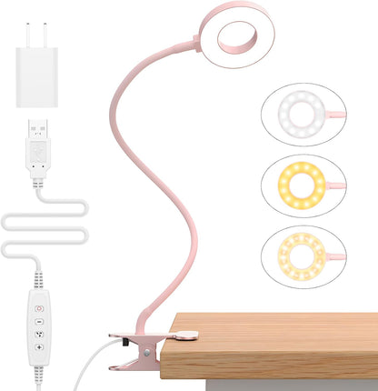 3 färglägen LED-klämlampa för skrivbord med flexibel svanhals – Selvara (1+1 GRATIS)