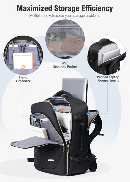 40 L flygkompatibel resväska/trolley med 6 packningskuber och laptopfack