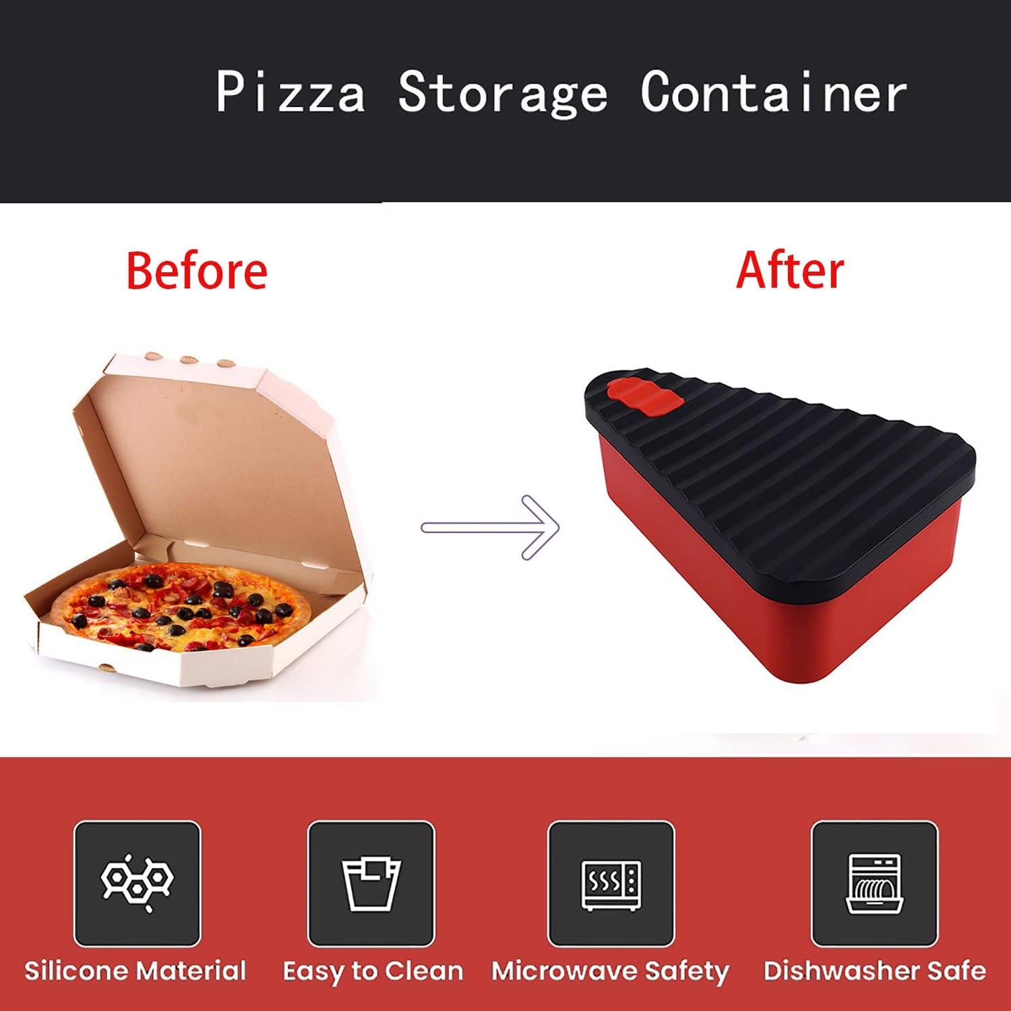 Återanvändbar pizzaförvaringsbehållare med 2 brickor – SliceSafe (1+1 GRATIS)