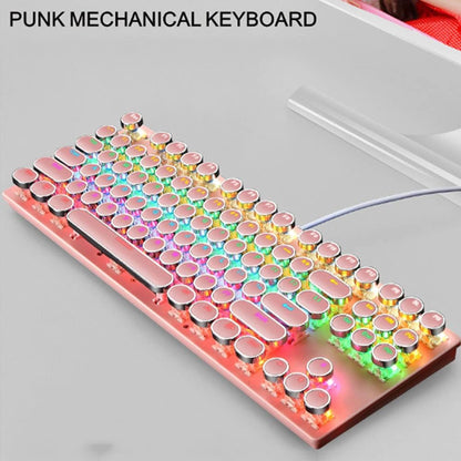 87-tangenter mekaniskt gamingtangentbord, RGB-bakgrundsbelyst, blå switchar