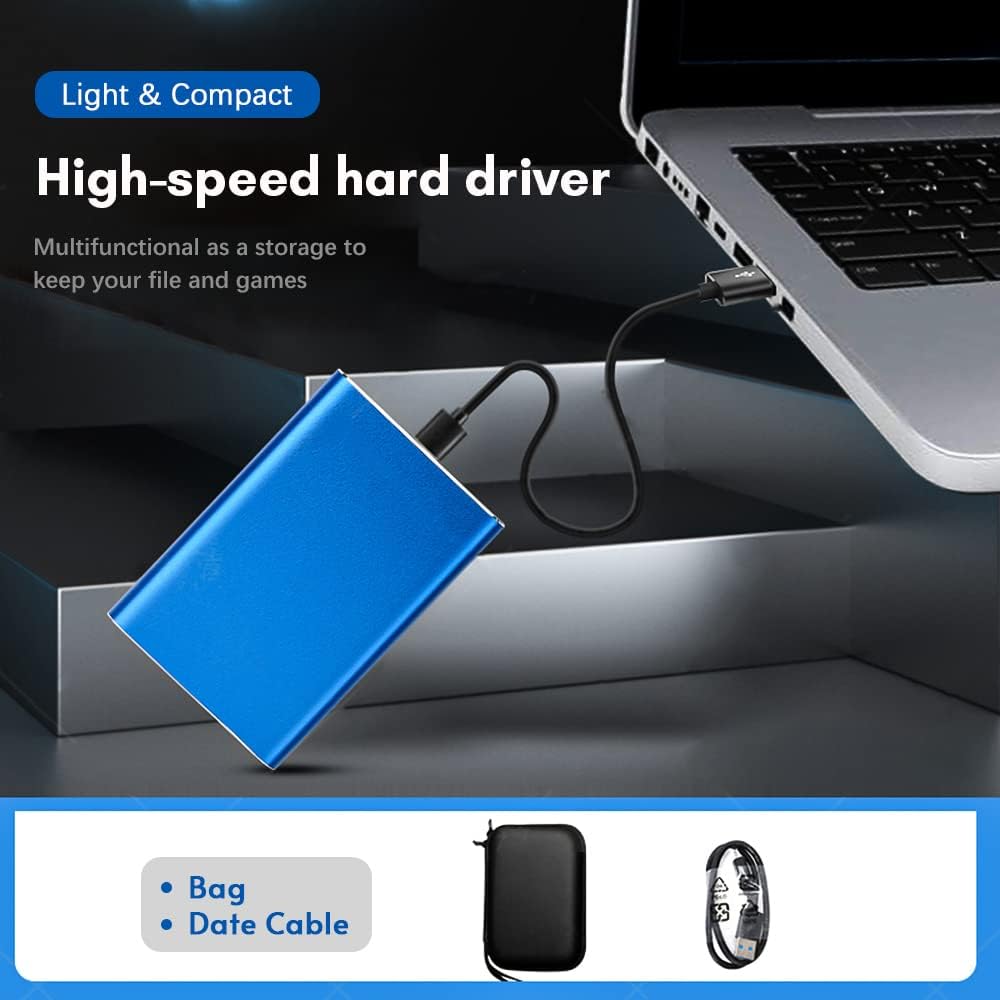 Bärbar 1 TB USB 3.0-hårddisk med metallhölje och snabb överföring – Dravero