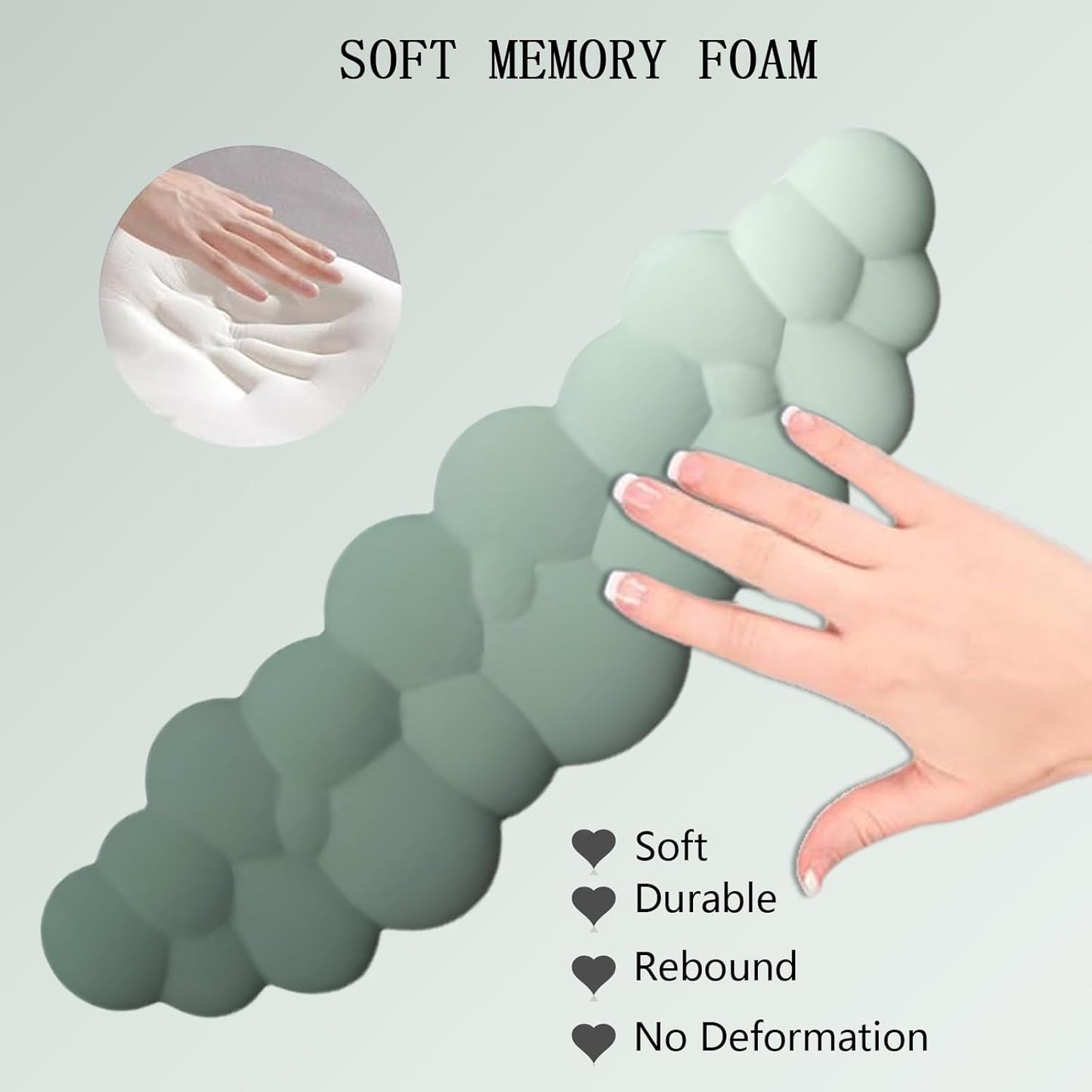 Molnformat ergonomiskt handledsstöd med musmatta och underlägg – Zeyora
