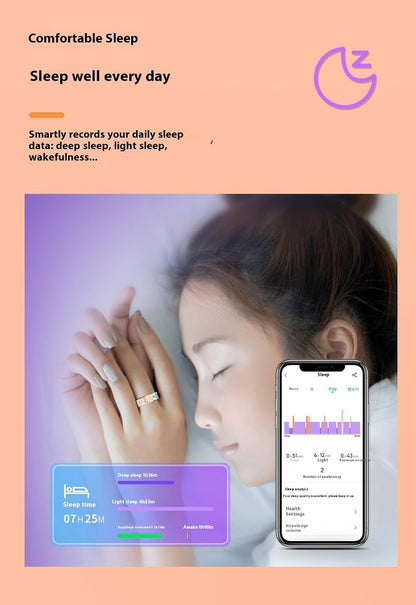 Smart emaljerad wellnessring – fitness- och sömnspårare för iOS och Android – Aurina