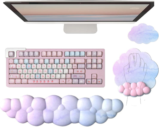 Molnformat ergonomiskt handledsstöd med musmatta och underlägg – Zeyora