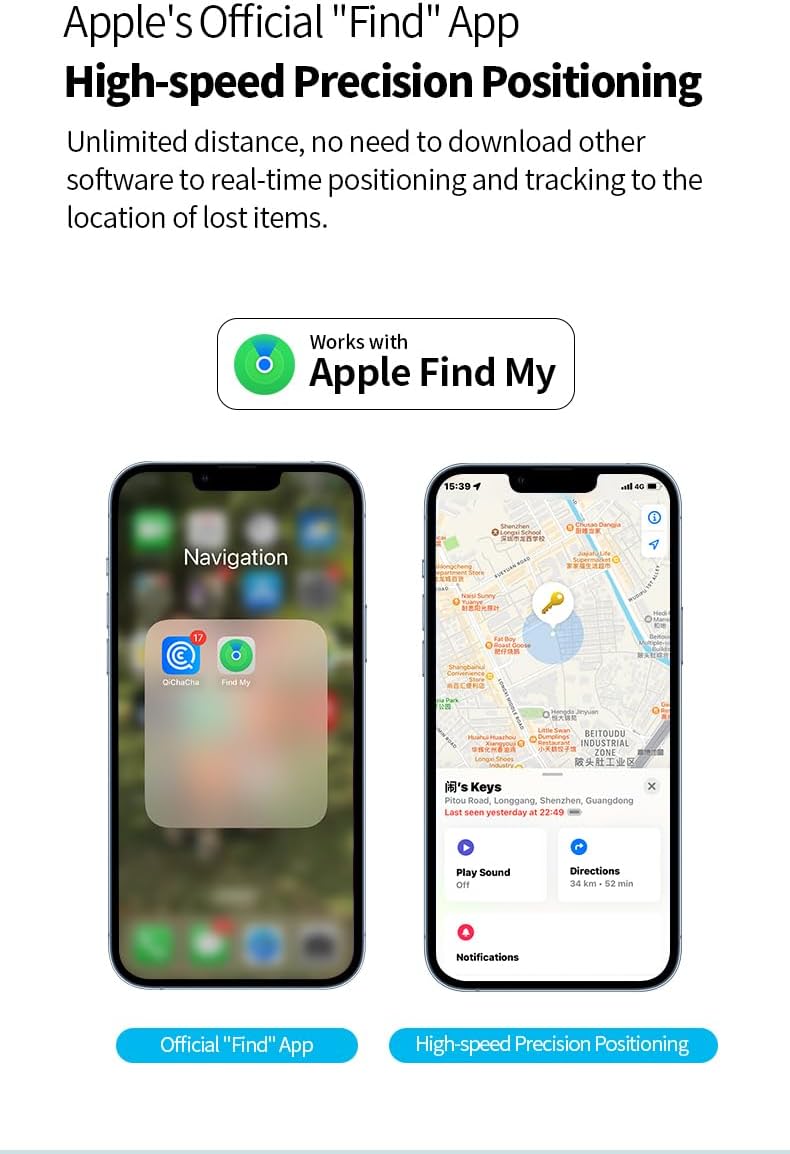 Smart nyckelring mot förlust – realtidsspårning med Find My – Zeyora