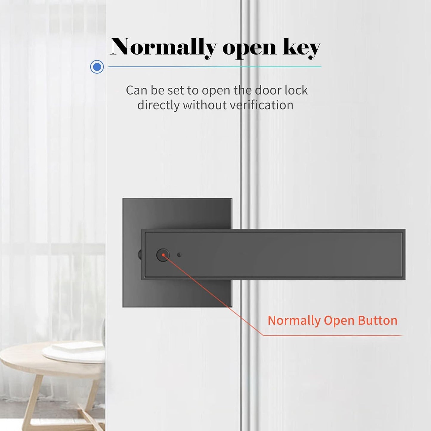 Smart fingeravtryckslås för dörr med nyckelåtkomst och plats för upp till 30 användare – Nivora