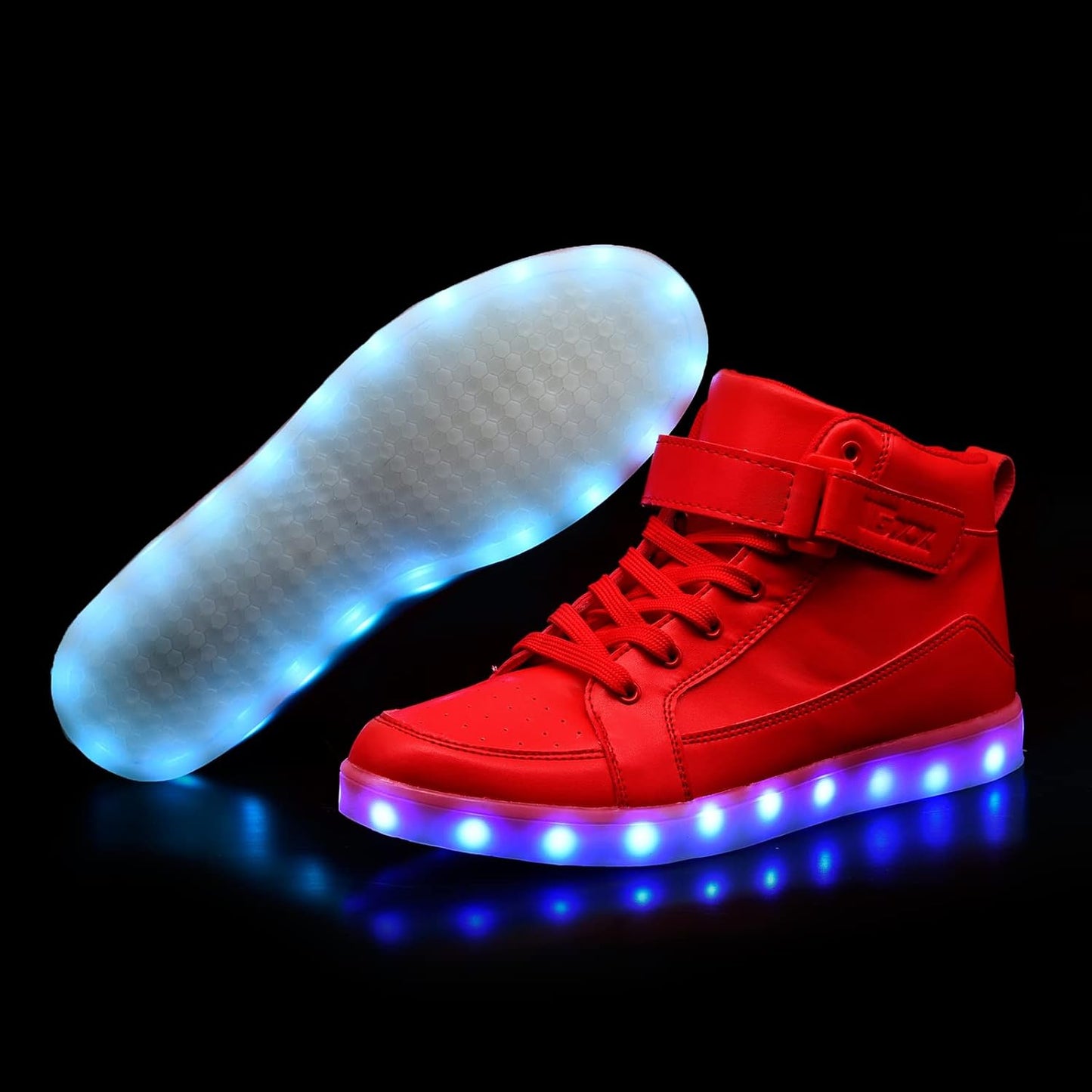 Rote LED-Sneaker mit leuchtender Sohle, modische Schuhe für Kinder und Jugendliche.