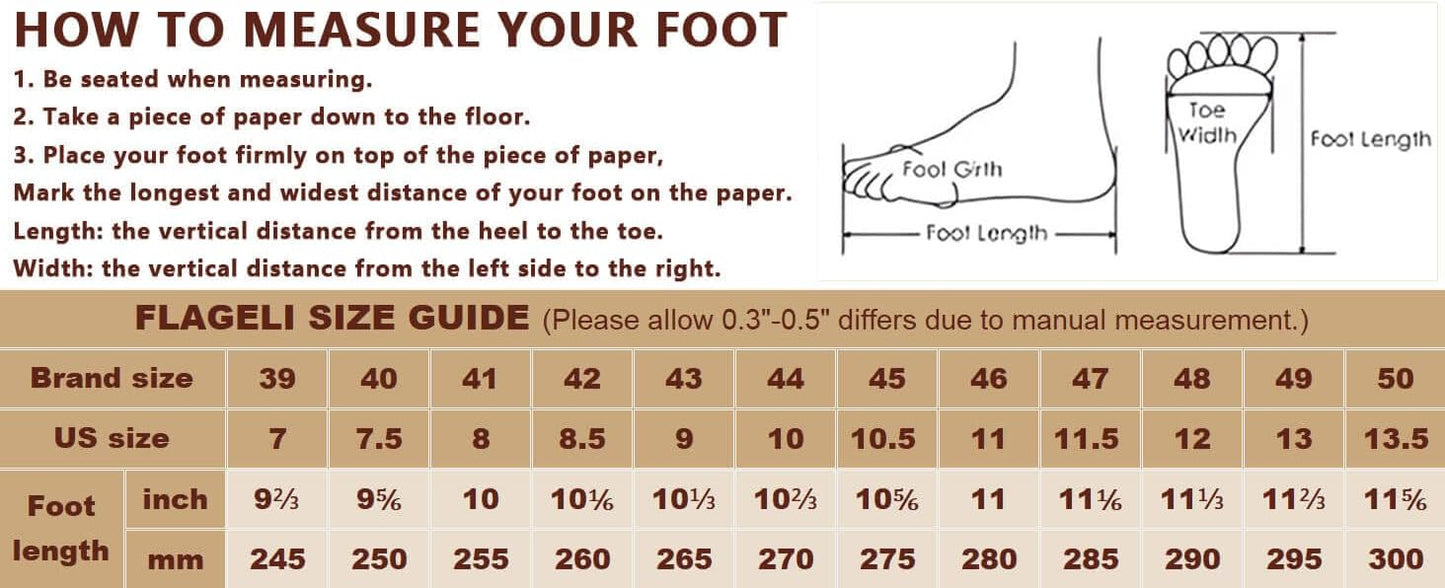 Größentabelle für Schuhe, Fußmessanleitung, Schuhgrößen in EU, US, UK, cm, mm.