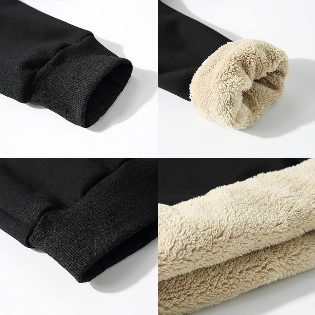 Schwarzer Hoodie mit beigem Fleecefutter, Detailansicht, warm, bequem, Wintermode.