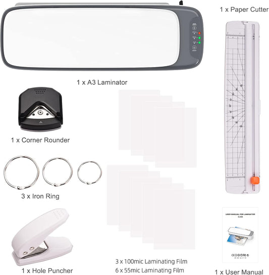 A3 skrivbordslaminatorset med varma och kalla lägen samt 6-i-1-funktioner – Lexaro