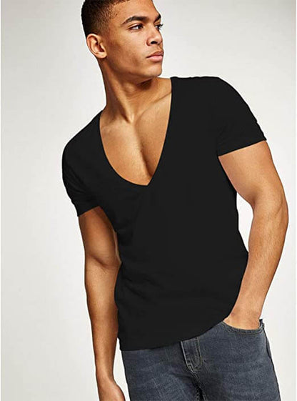 Avslappnad & figurnära herr T-shirt med V-hals – Jonas