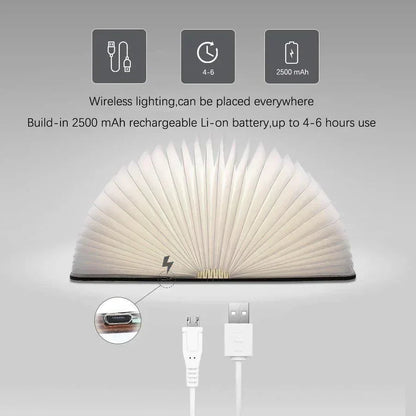 Fällbar boklampa med varmt LED-ljus - StoryGlow