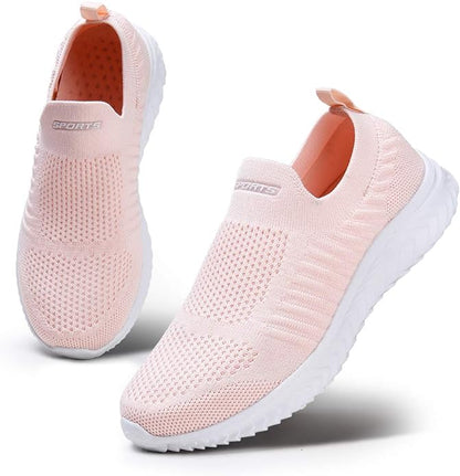 Rosa Damen-Sneaker, atmungsaktiv, rutschfest, Sportschuhe, leicht, für Freizeit und Sport.