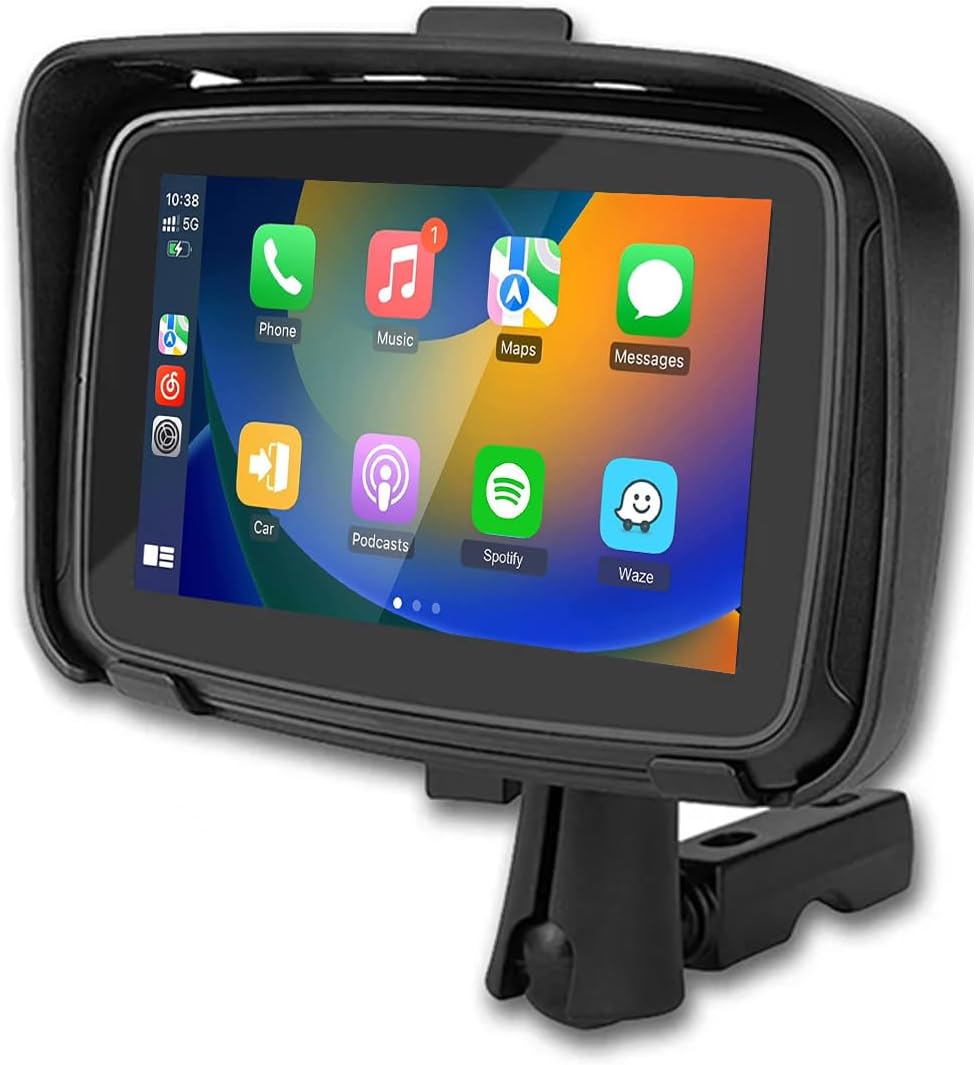 Bärbar motorcykelmonitor med 5-tums (12,7 cm) IPS-skärm – RideMate