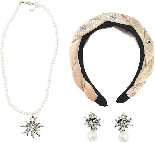Edelweiss smyckeset med pärlor – TrachtenZauber Oktoberfest 2026