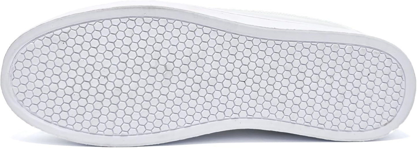 Weiße Sneaker-Sohle mit sechseckigem Muster, rutschfest, Gummi, Unisex-Sportschuh.