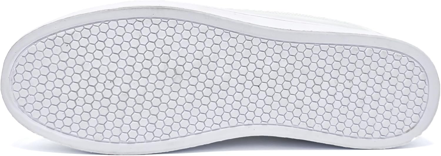 Weiße Sneaker-Sohle mit sechseckigem Muster, rutschfest, Gummi, Unisex-Sportschuh.