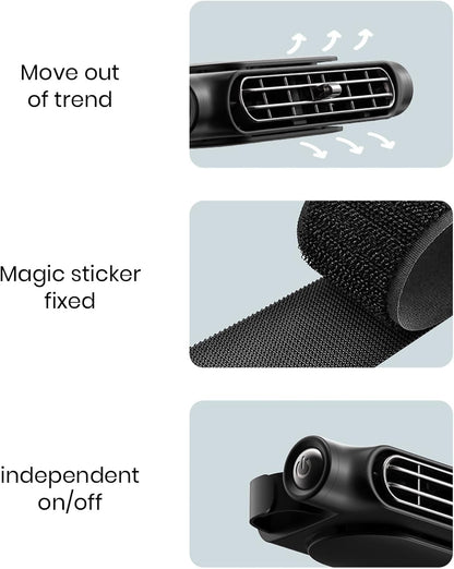 USB-bilkylfläkt med 3 hastigheter och hållare för nackstöd – AutoBreeze (1+1 GRATIS)