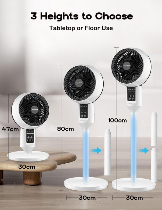 Justerbar golvfläkt med 3D-oscillation – Aerion