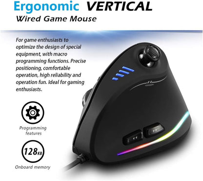 Vertikal RGB-spelmus med joystick och 11 programmerbara knappar – Kryvos