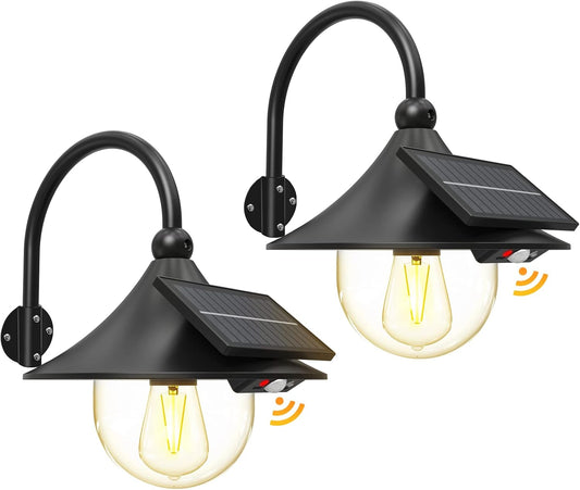 Solcellsdriven rörelsesensor för ladugårdsväggar med 3 lägen och flexibel arm (2-pack) – Halden