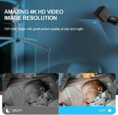 Mini-säkerhetskamera 4K WiFi dold inomhuskamera med nattseende