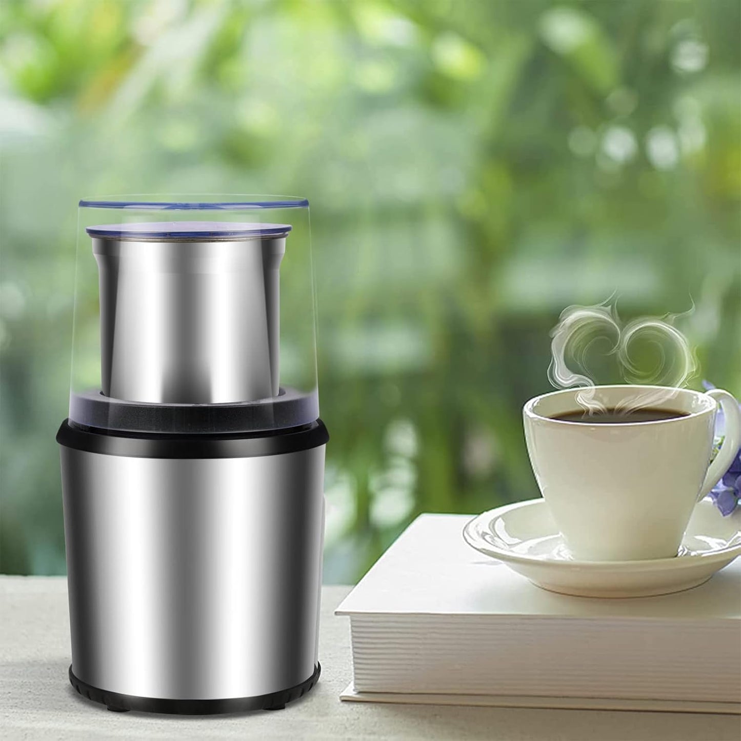 Elektrisk kaffe- och kryddkvarn med avtagbar kopp – BrewMate
