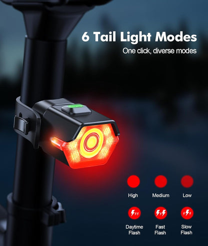 Uppladdningsbart cykellampset med 3+6 lägen och sidobelysning – RoadBeam