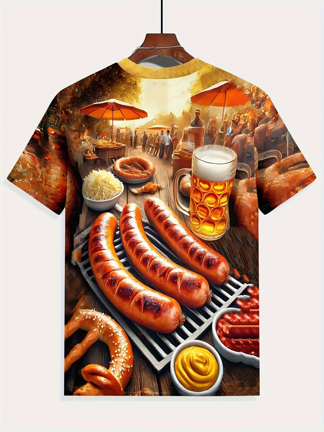 Herrarnas kortärmade T‑shirt med BBQ- och öltryck – Karl Oktoberfest 2026