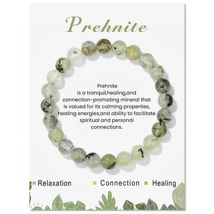 Prehnit-Armband aus grünen Edelsteinen, beruhigend, heilend, spirituelle Verbindung.