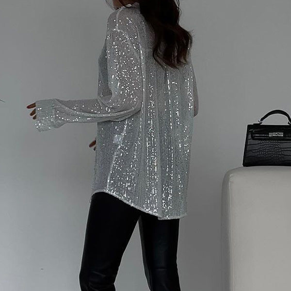 Lös blus med glittrande paljetter – Celeste