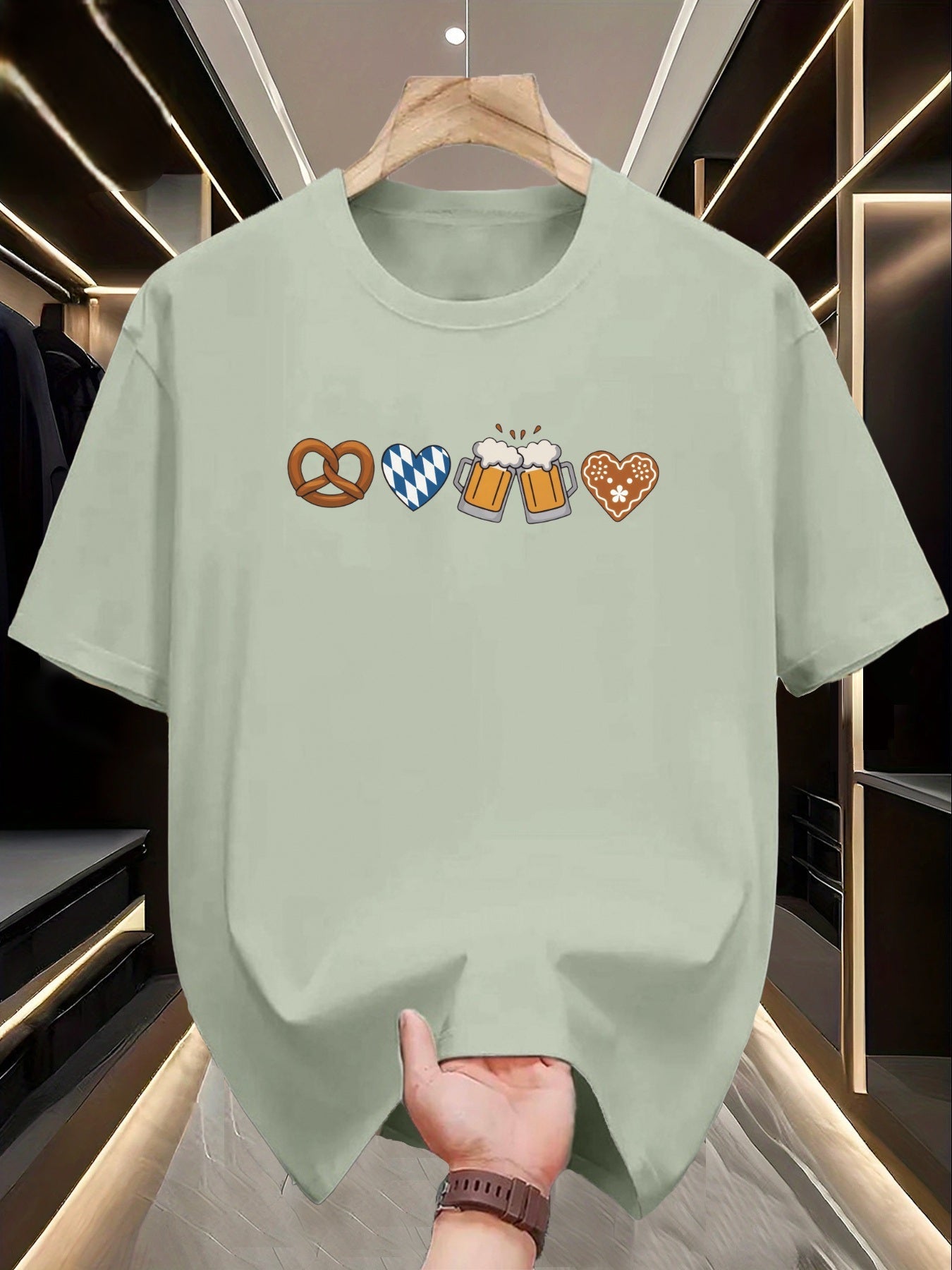 Herr T-shirt med grafiskt tryck i 100 % bomull – Franz Oktoberfest 2026