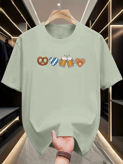 Herr T-shirt med grafiskt tryck i 100 % bomull – Franz Oktoberfest 2026
