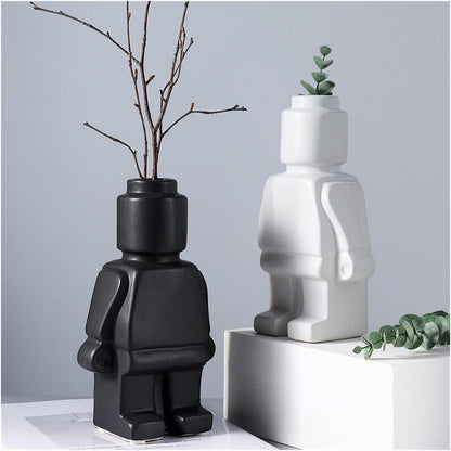 Robotblomkrukor i keramik - BrickBotanica