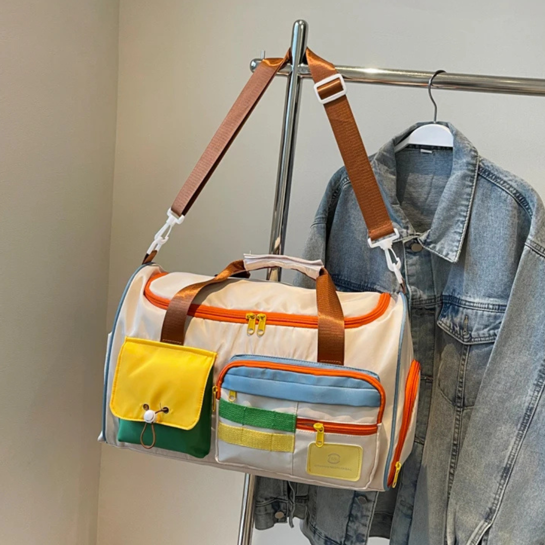 Lättvikts duffelväska med färgblock - FlexaBag