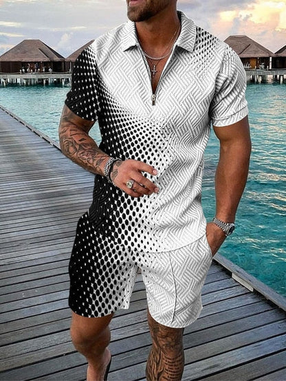 Tvådelat herrsommaroutfit med polo och shorts – Damon