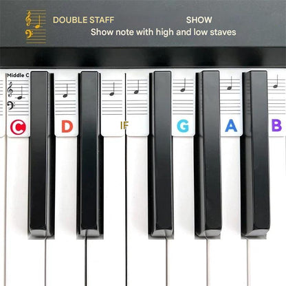 Avtagbara notetiketter i silikon för 88-tangenters pianon och keyboards