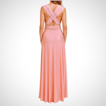 Elegant omlottmaxiklänning med feminin passform – Celine