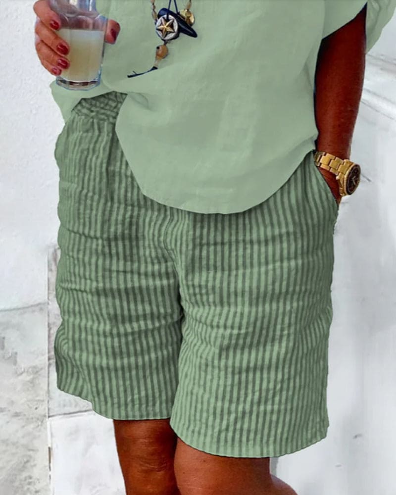 Randiga sommarshorts för damer – Léonie