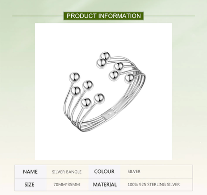 Silberarmreif 925 Sterling, modern, 70x35mm, elegantes Design, Schmuck für Damen.