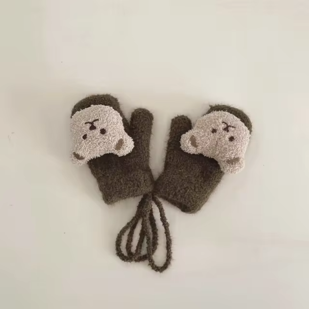 Barnens vinterhandskar med björnmotiv – TinyBear-handskar