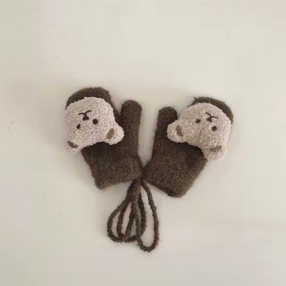 Barnens vinterhandskar med björnmotiv – TinyBear-handskar