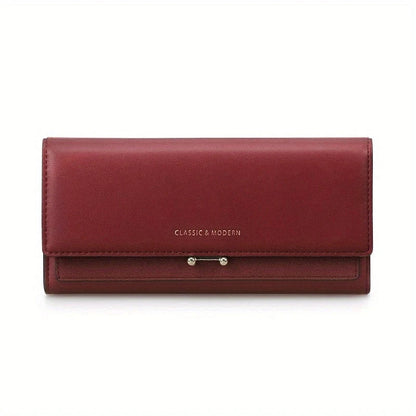 Rote Damen-Lederbrieftasche, klassisches Design, elegant, modern, hochwertig, stilvoll.