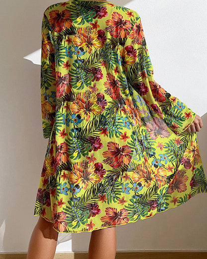 Tre-delad bikini-set med blommönster – Yara
