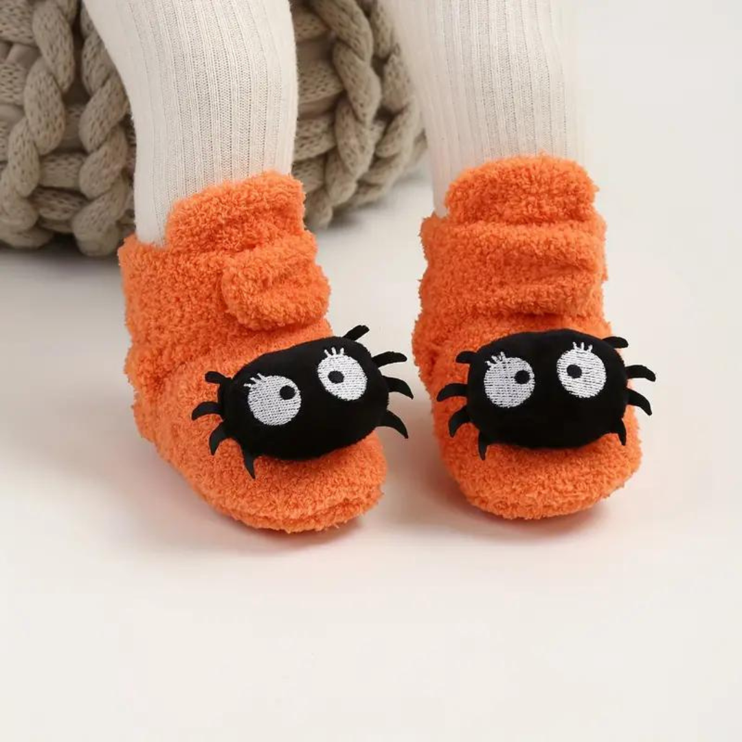 Halloween-tofflor för barn med tecknat tryck – SpookySteps