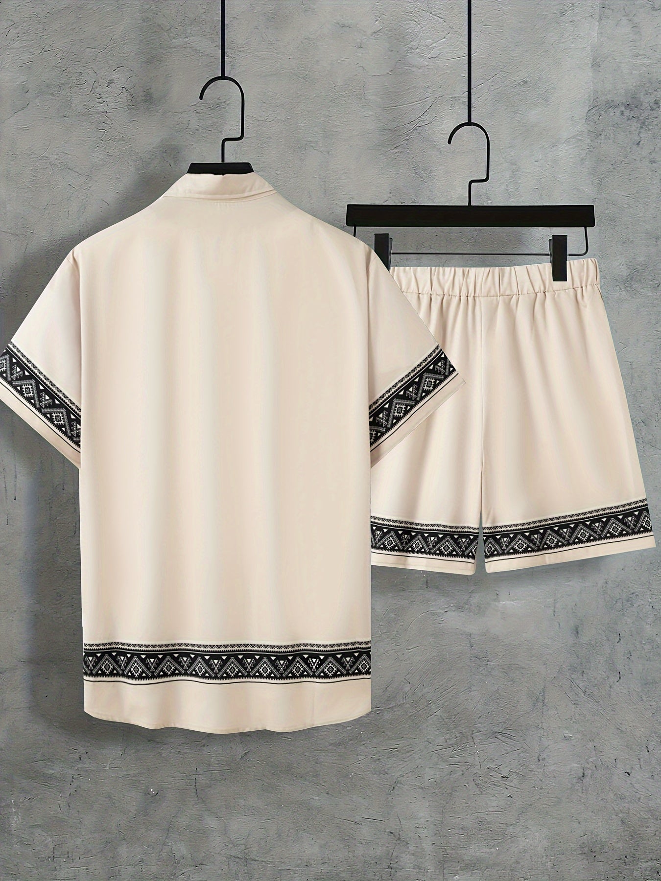 Boho sommarset för herrar, tvådelat: skjorta och shorts, avslappnat - Malik