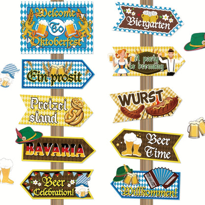 Oktoberfest Festdekoration skyltar 3 set (varje 10 stycken) – WiesnSkyltSet Oktoberfest 2026