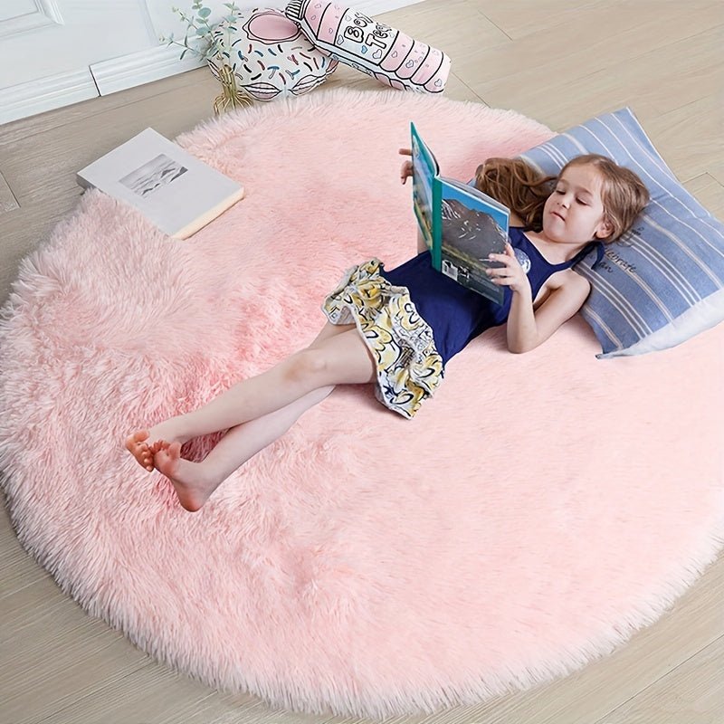 Rund fluffig matta - Clouda