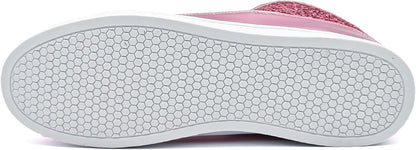 Rosa Sneaker mit weißer Waben-Sohle, modisch, bequem, Damen-Freizeitschuh, rutschfest.
