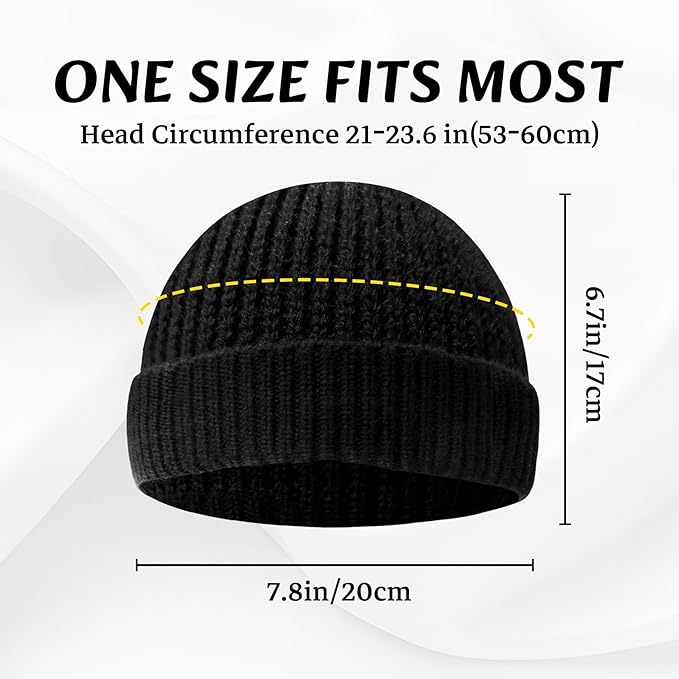 Schwarze Strickmütze, Einheitsgröße, Kopfumfang 53-60 cm, Unisex Winteraccessoire.
